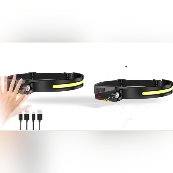 Rechargeable Headlamp, 1000 Lumen, 230°Bright Beam Headlamp- 2PK - Picture 1 of 6